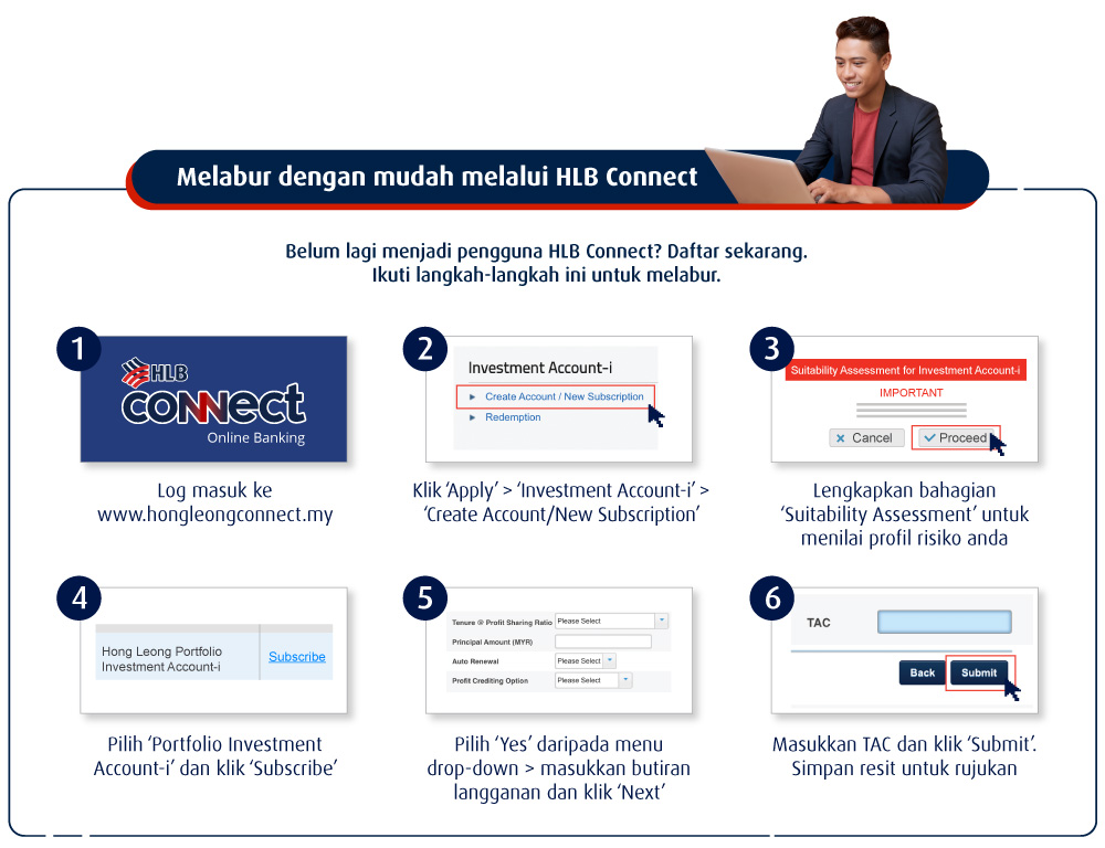 Melabur dengan mudah melalui HLB Connect