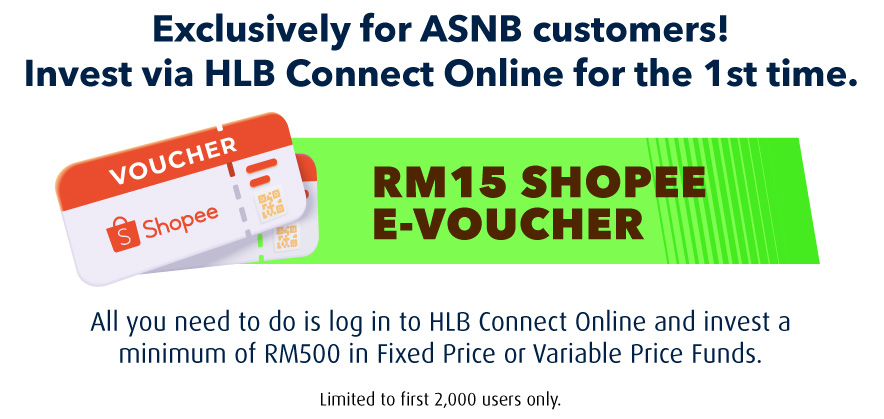 ASNB Unit Trust - Get your RM15 Shopee e-Voucher