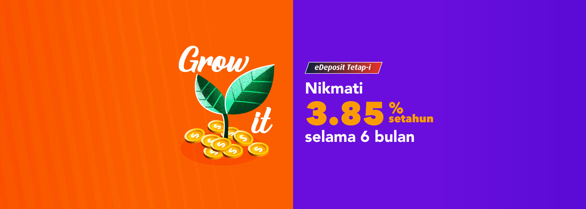 Dapatkan 3.95% setahun selama 12 bulan hanya dengan beberapa langkah mudah secara atas talian.